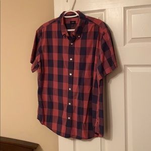 J. Crew Checked Slim Fit Short Sleeve Button Down